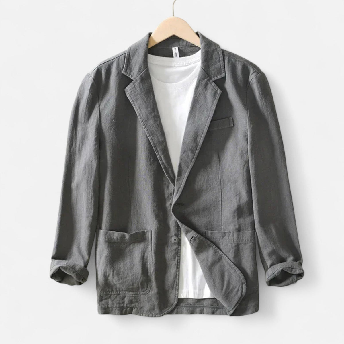 Men's Loose Blazer Safari Style — Grey