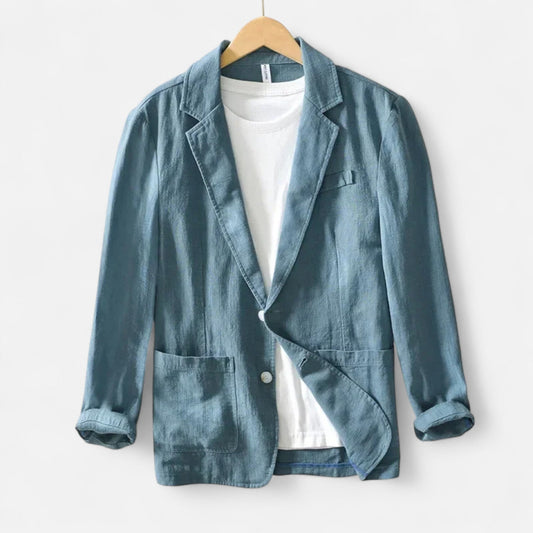 Men's Loose Blazer Safari Style — Blue