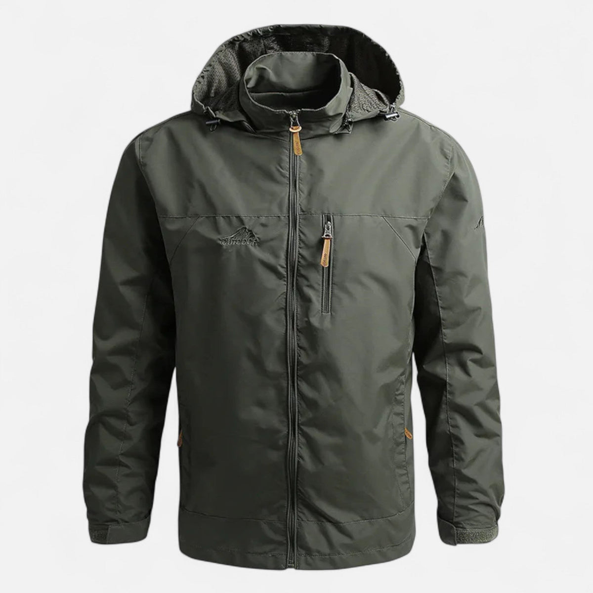 Men's Hooded Windbreaker Jacket — Dark Green