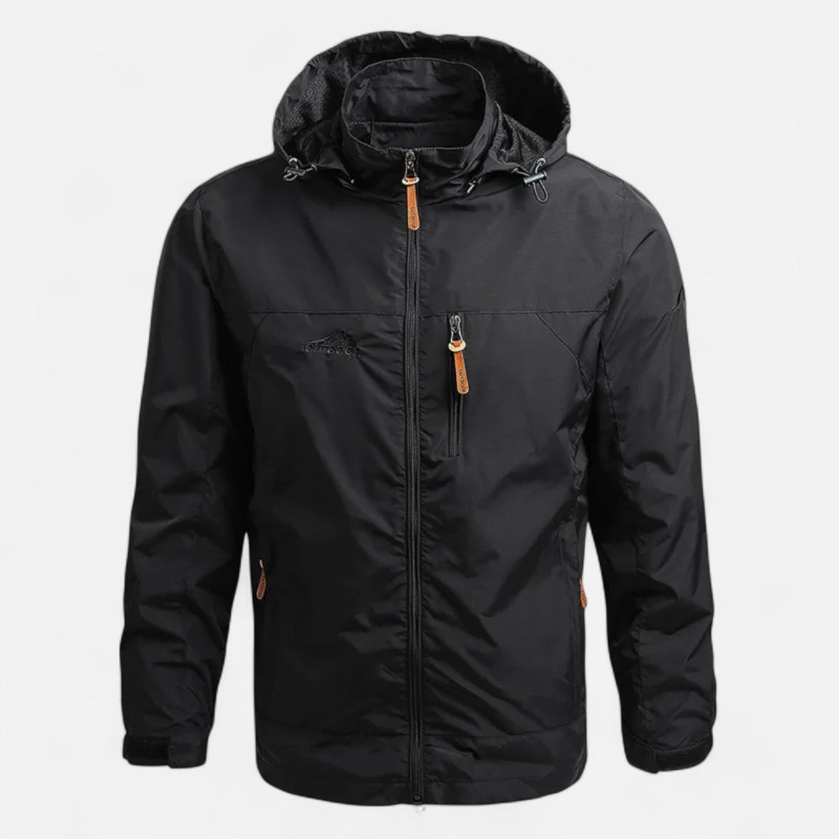 Men's Hooded Windbreaker Jacket — Black