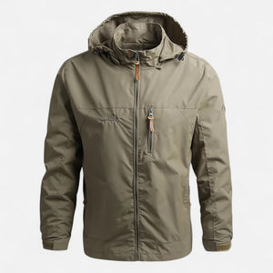 Men's Hooded Windbreaker Jacket — Khaki