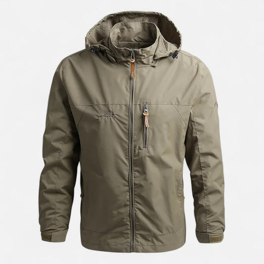Men's Hooded Windbreaker Jacket — Khaki