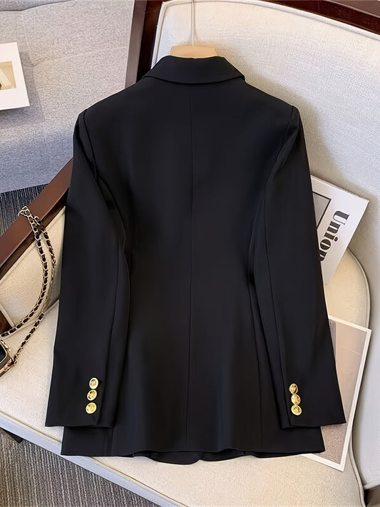 Women's Blazer – Double-Breasted Notched Collar with Flap Pockets — product view