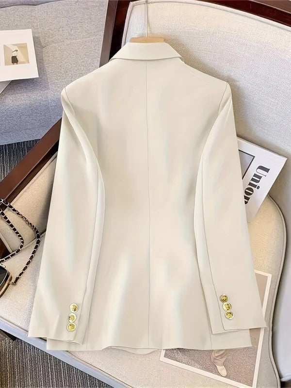 Women's Blazer – Double-Breasted Notched Collar with Flap Pockets — product view