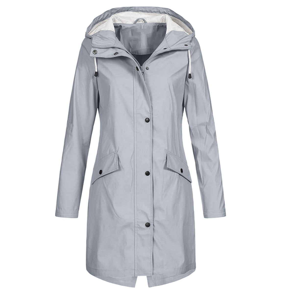 Women's Rain Jacket with Adjustable Hood — Grey