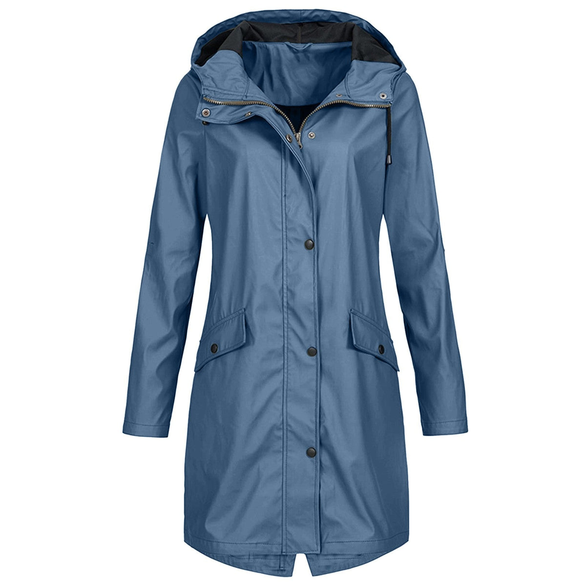 Women's Rain Jacket with Adjustable Hood — Blue