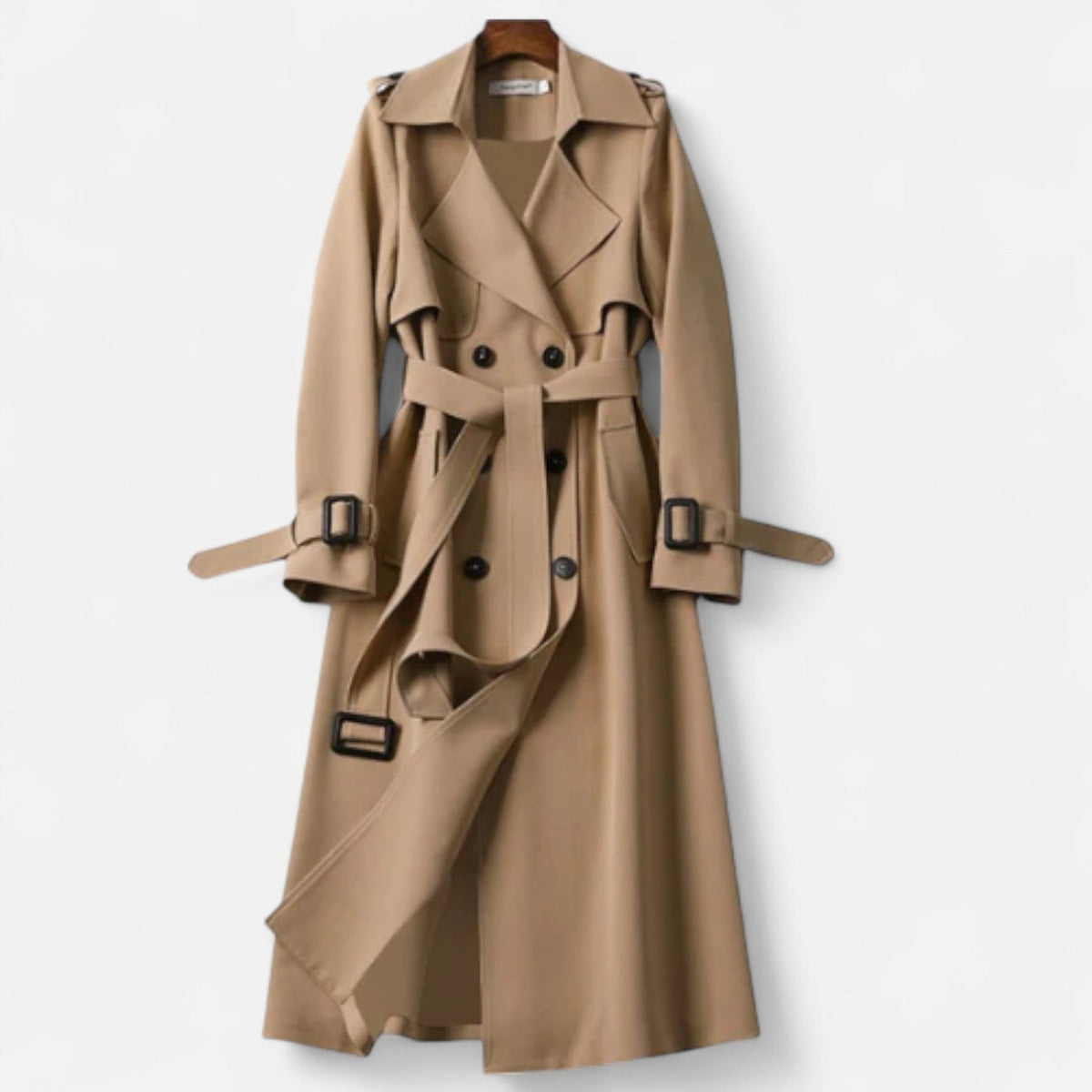 Women's Long Coat Classic Elegant Style — Chestnut