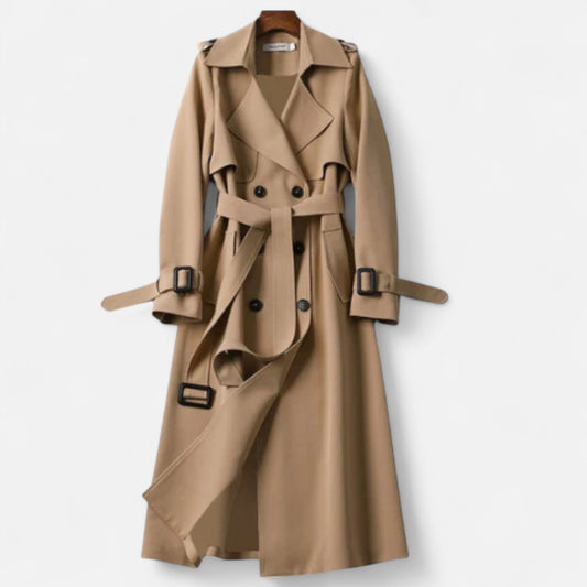 Women's Long Coat Classic Elegant Style — Chestnut