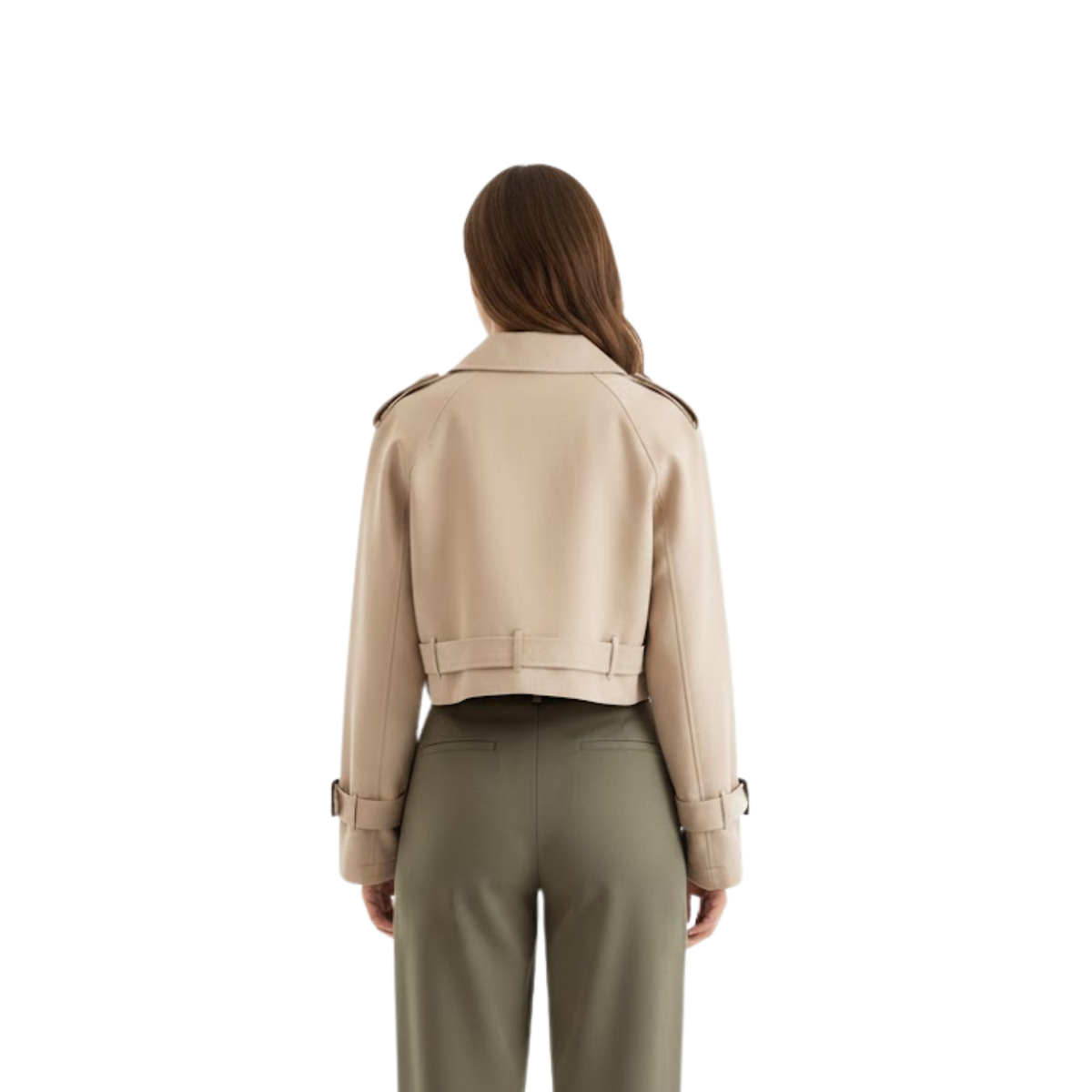 Women's Double-Breasted Vintage Style Court Trench Coat — product view