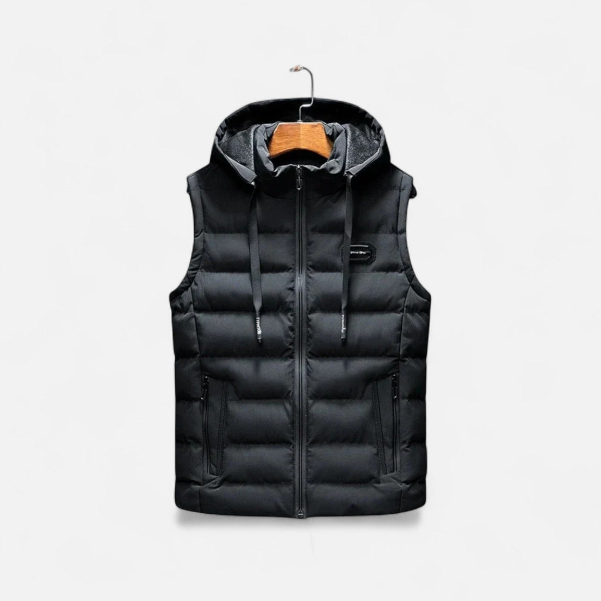 Men's Sleeveless Vest Elegant Performance Windbreaker — Black