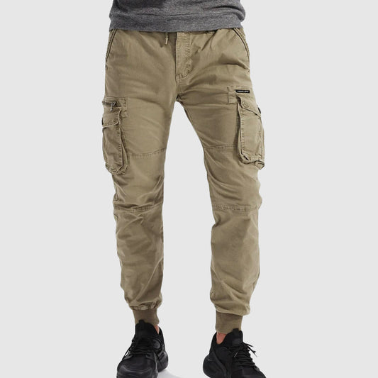 Men's Cargo Jogger – Adjustable Waist, Functional Pockets, Tapered Fit — Khaki