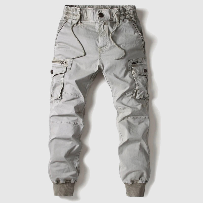 Men's Cargo Jogger – Adjustable Waist, Functional Pockets, Tapered Fit — Grey