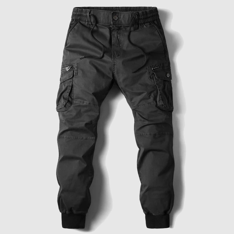 Men's Cargo Jogger – Adjustable Waist, Functional Pockets, Tapered Fit — Black