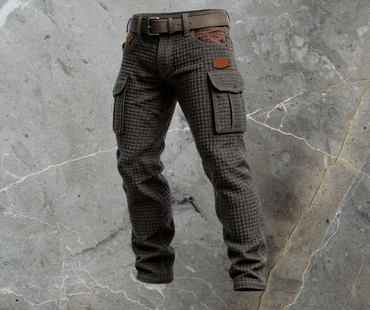 Men's Cargo Pants – Functional Pockets Adaptive Fit Structured Weave — Black