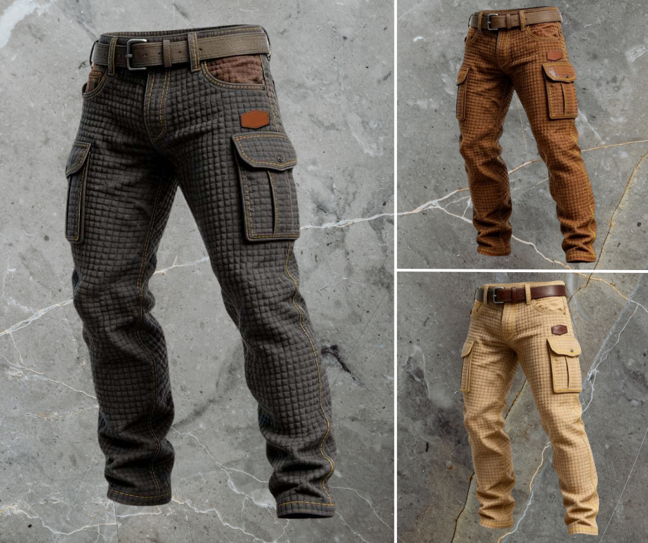 Men's Cargo Pants – Functional Pockets Adaptive Fit Structured Weave — product view