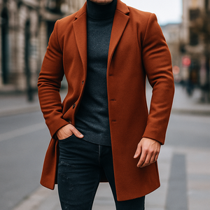Trench-coat pour homme à la coupe sculptée et au tombé fluide — Marron