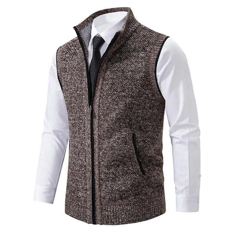 Men’s Vest – Clean Cut, Neat Finishes, Professional Style — Brown