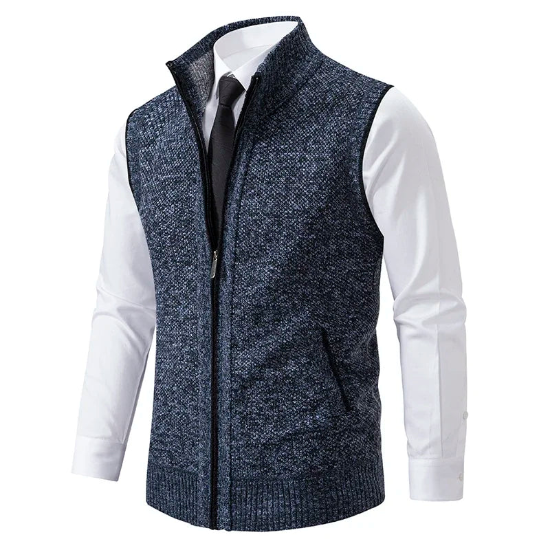 Men’s Vest – Clean Cut, Neat Finishes, Professional Style — Blue/Grey
