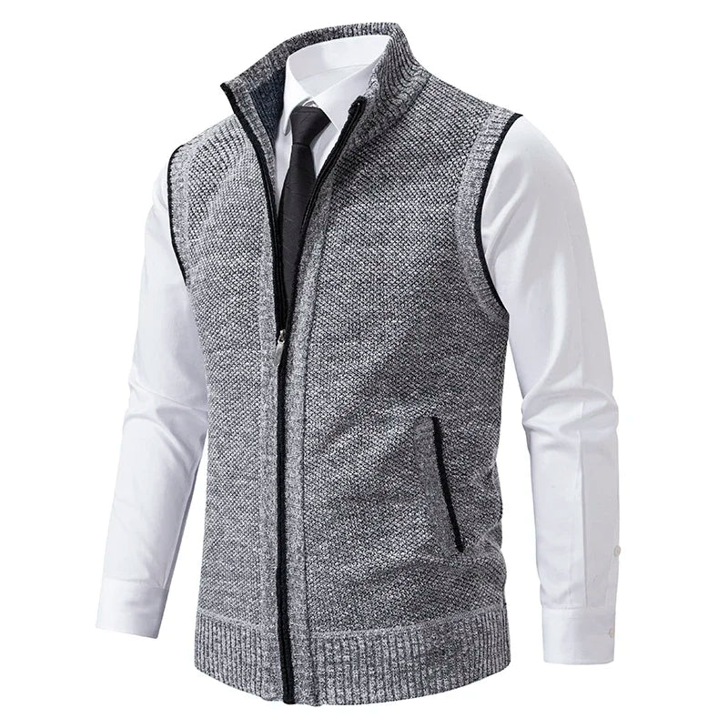 Men’s Vest – Clean Cut, Neat Finishes, Professional Style — Light Grey