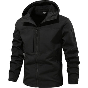 Men’s Softshell Jacket – Ergonomic Fit, Zippered Pockets, Urban Design — Black