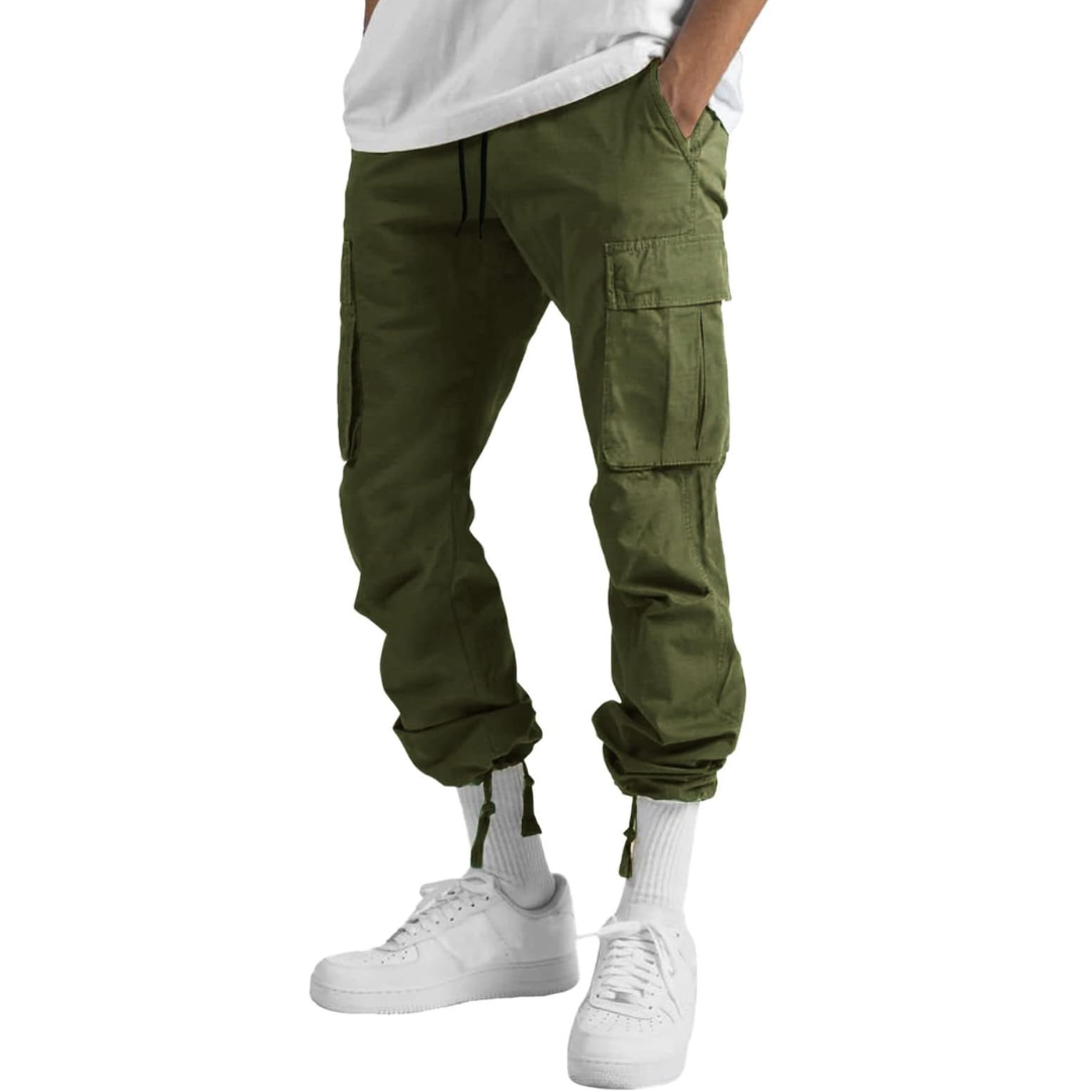 Men’s Cargo Pants – Multiple Pockets, Adjustable Waist, Relaxed Fit — product view