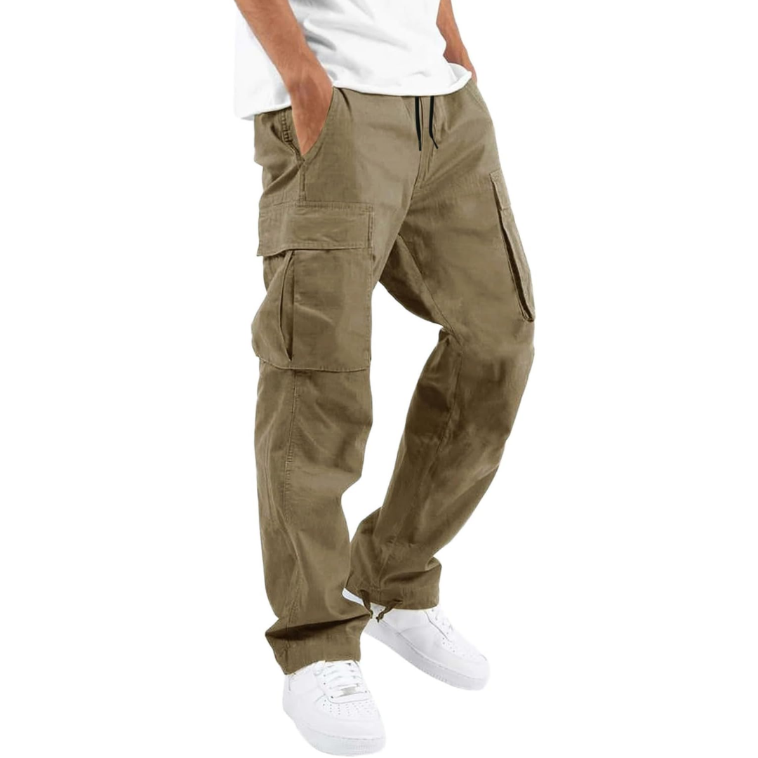 Men’s Cargo Pants – Multiple Pockets, Adjustable Waist, Relaxed Fit — Olive Green
