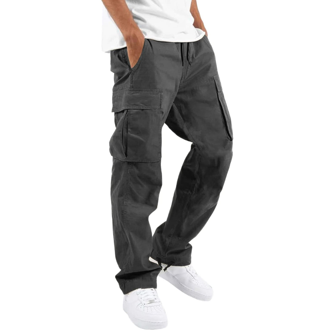 Men’s Cargo Pants – Multiple Pockets, Adjustable Waist, Relaxed Fit — Dark Grey