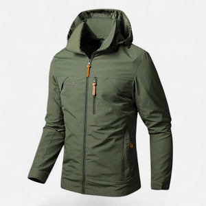 Men’s Hooded Jacket – Relaxed Fit, Timeless Casual Style — Army Green