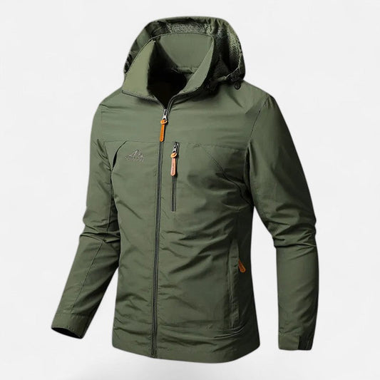 Men’s Hooded Jacket – Relaxed Fit, Timeless Casual Style — Army Green
