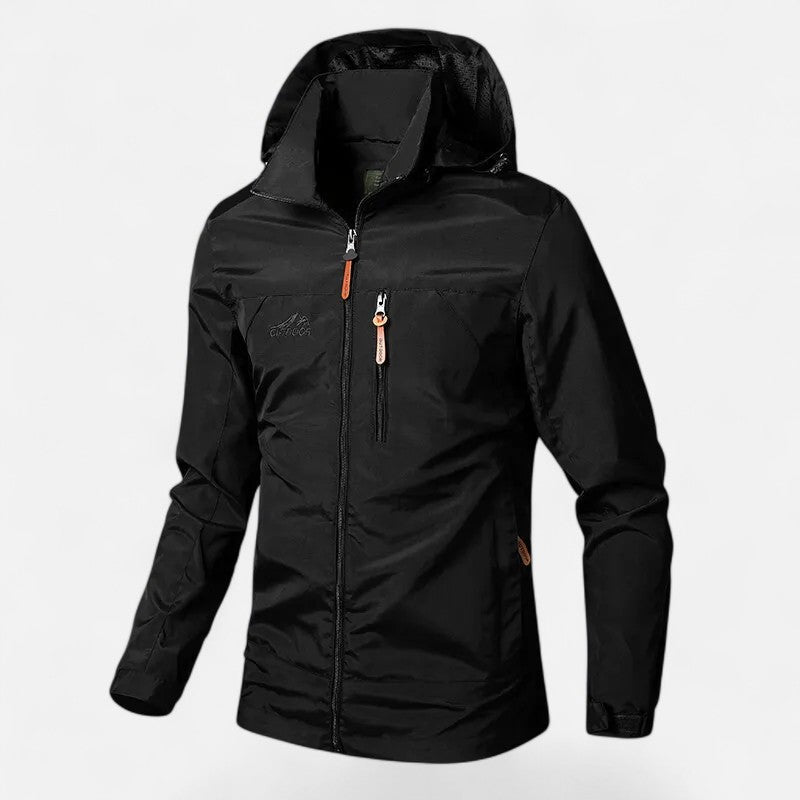 Men’s Hooded Jacket – Relaxed Fit, Timeless Casual Style — Black