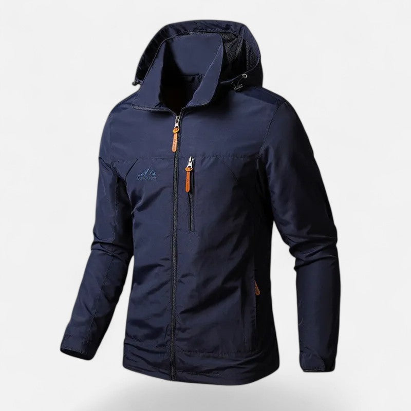Men’s Hooded Jacket – Relaxed Fit, Timeless Casual Style — Dark Blue