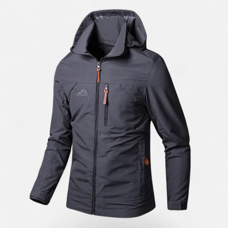 Men’s Hooded Jacket – Relaxed Fit, Timeless Casual Style — Grey