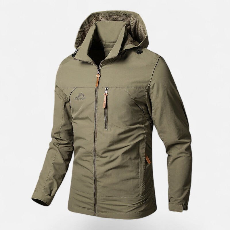 Men’s Hooded Jacket – Relaxed Fit, Timeless Casual Style — Khaki