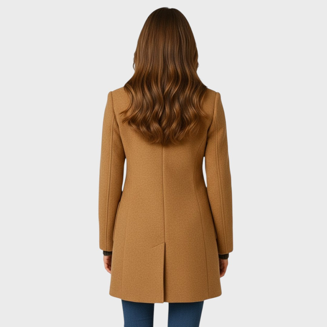 Women’s Coat – Structured Collar, Button Closure, Tailored Fit — product view