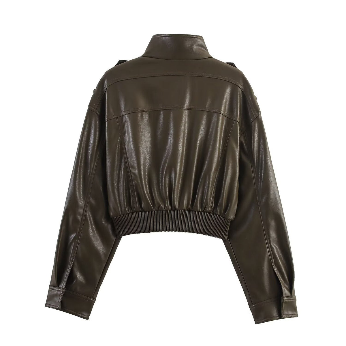 Women’s Blouson Jacket – Cropped Fit, Ribbed Cuffs, Structured Style — product view