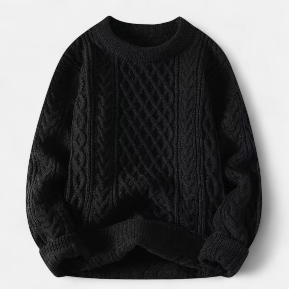 Classic Men's Sweater, Timeless Elegance — Black
