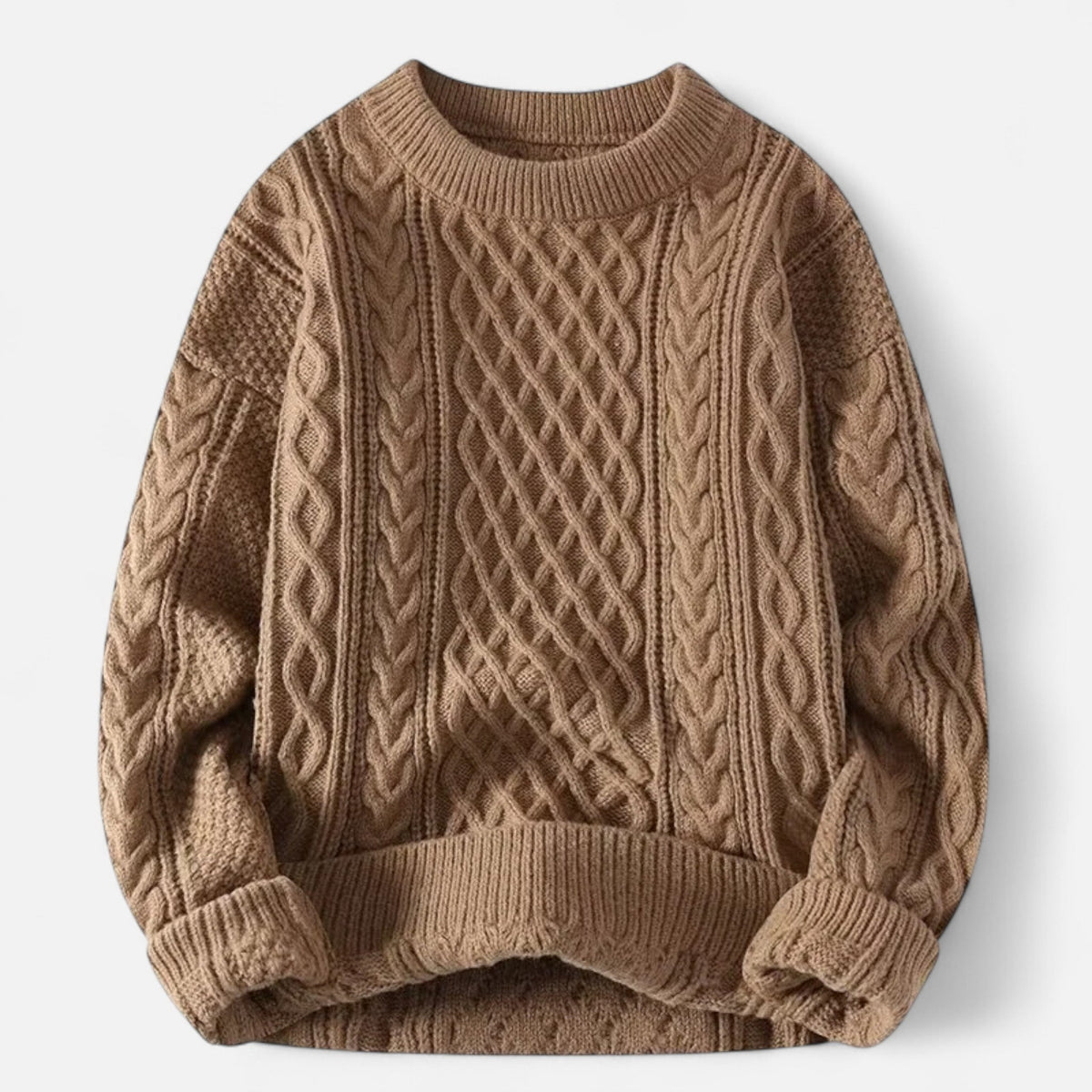 Classic Men's Sweater, Timeless Elegance — Brown