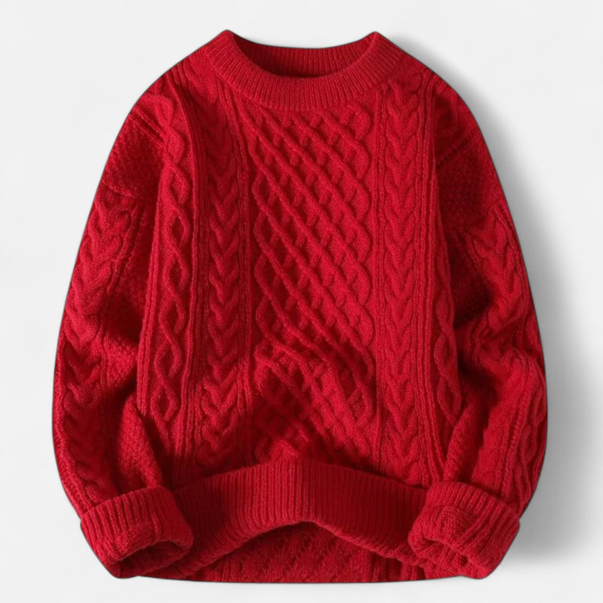 Classic Men's Sweater, Timeless Elegance — Red