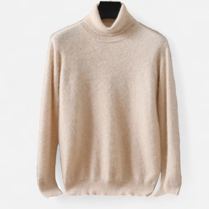 Classic Men's Sweater – Turtleneck — Beige