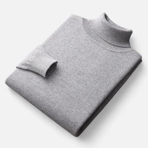 Classic-Style Turtleneck Sweater for Men — Grey