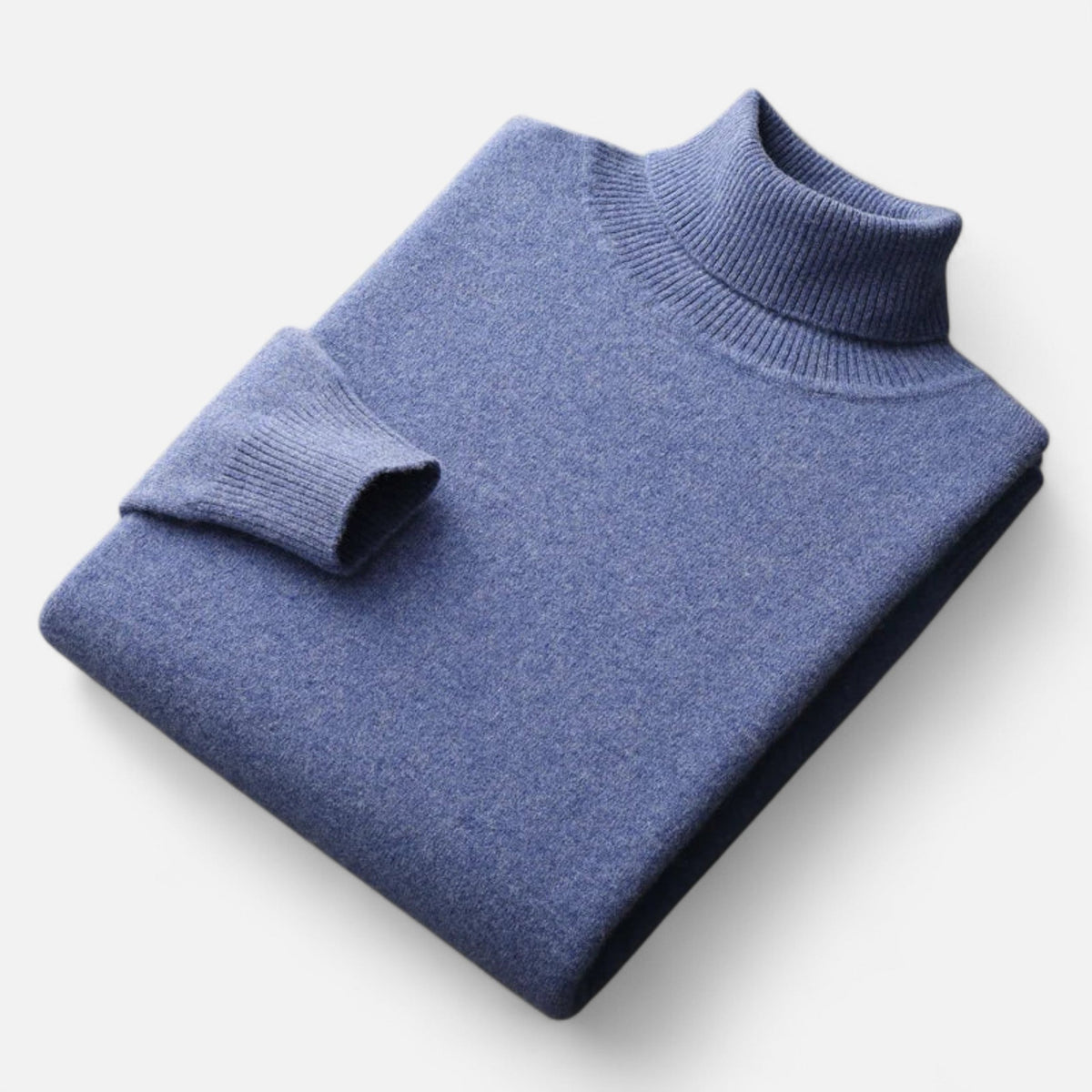 Classic-Style Turtleneck Sweater for Men — Blue