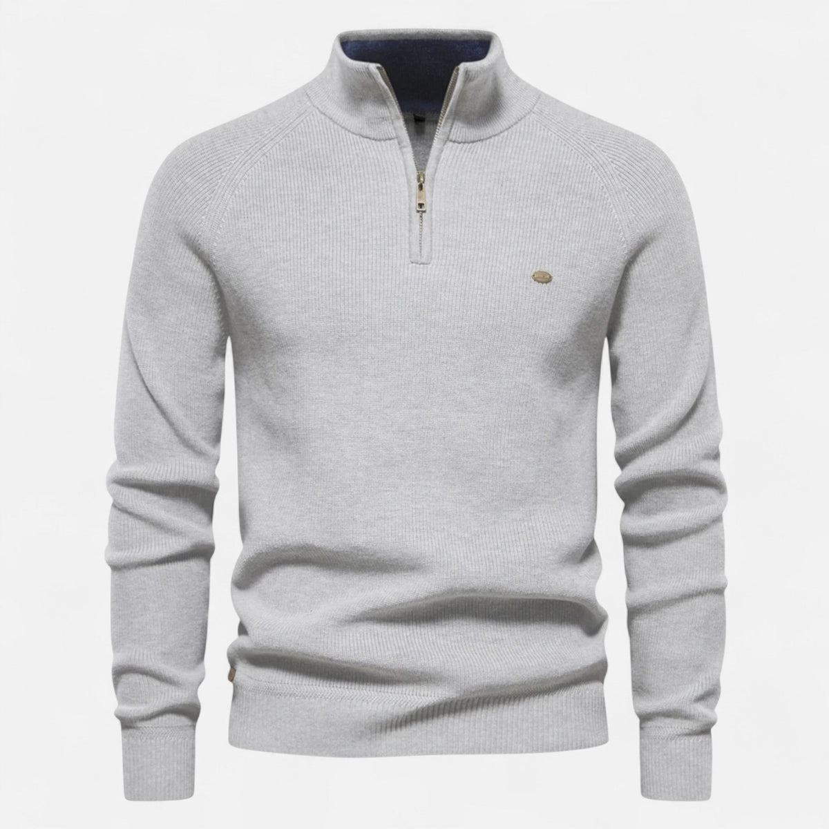 Half-Zip Men's Sweater — Grey