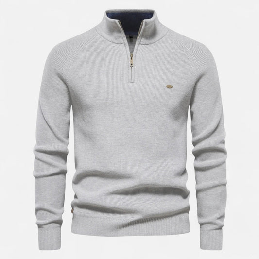 Half-Zip Men's Sweater — Grey