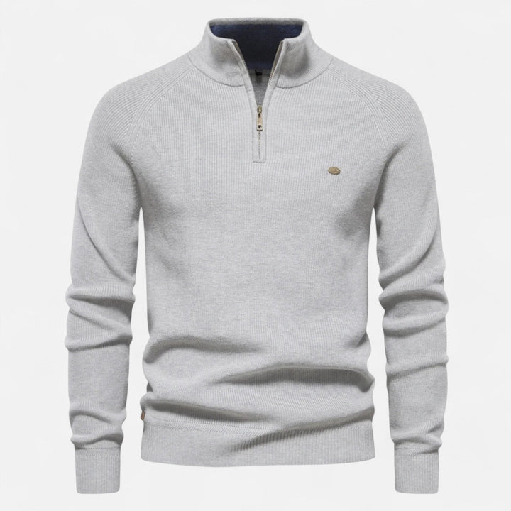 Half-Zip Men's Sweater — Grey