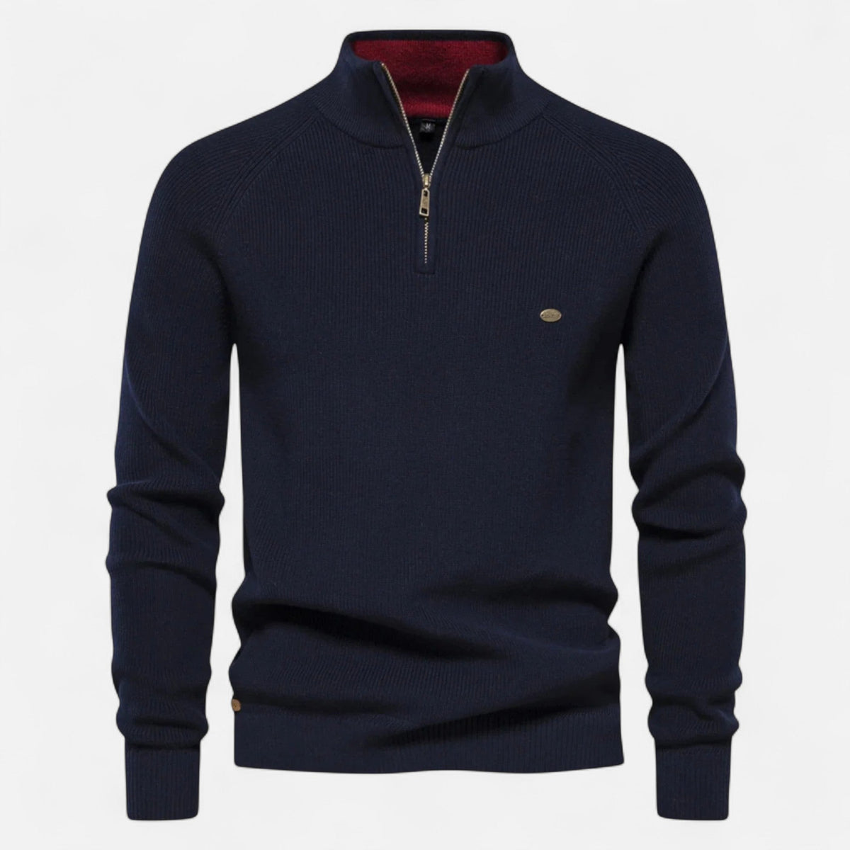 Half-Zip Men's Sweater — Navy Blue