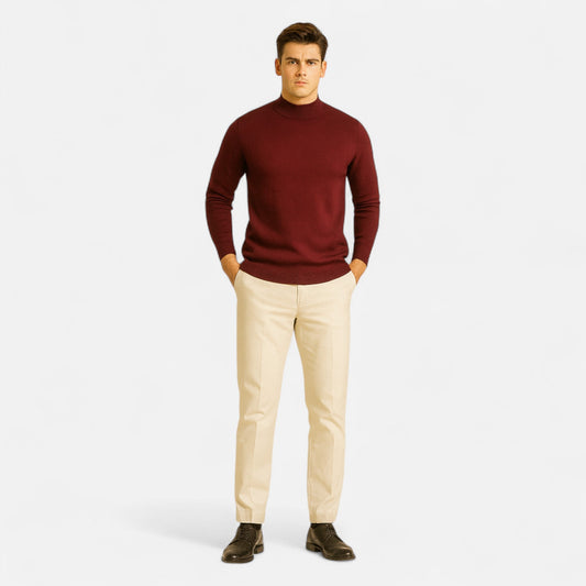 Men's Timeless Crew-Neck Knit Sweater — Red