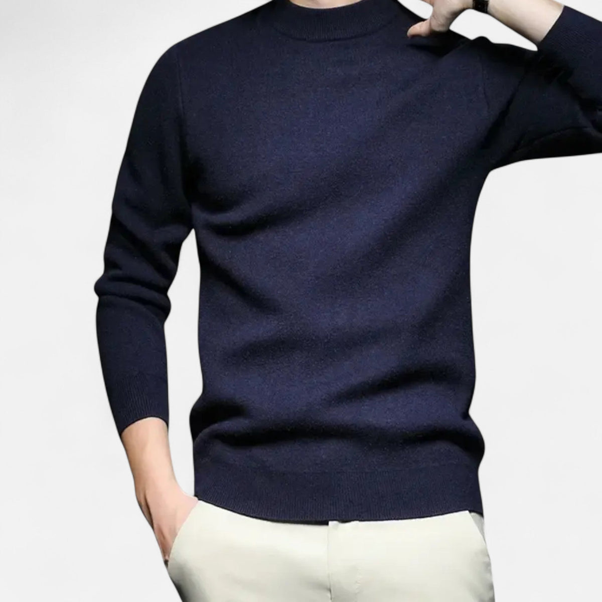 Men's Timeless Crew-Neck Knit Sweater — Navy Blue