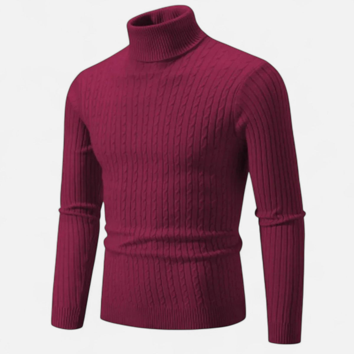 Men's Turtleneck Sweater in Timelessly Elegant Knitwear — Pink