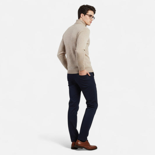 Men's Turtleneck Sweater in Timelessly Elegant Knitwear — product view
