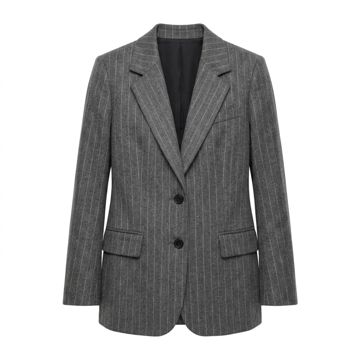 Women’s Blazer – Fine Stripes and Relaxed Fit — Grey